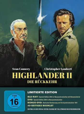 Highlander II - Mediabook, Blu-ray/DVD/ Bonus DVD